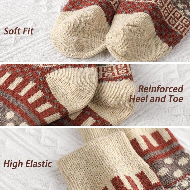 Socks for Women 5 Pairs Winter Socks for Women Cold Weather Thick Cozy Knit Warm Socks for Women Winter Thermal