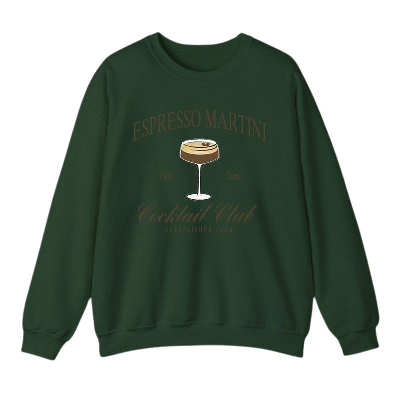 Tini Time Sweatshirt, Espresso Martini Sweatshirt, Retro Cocktail and Social Club Sweatshirt for women