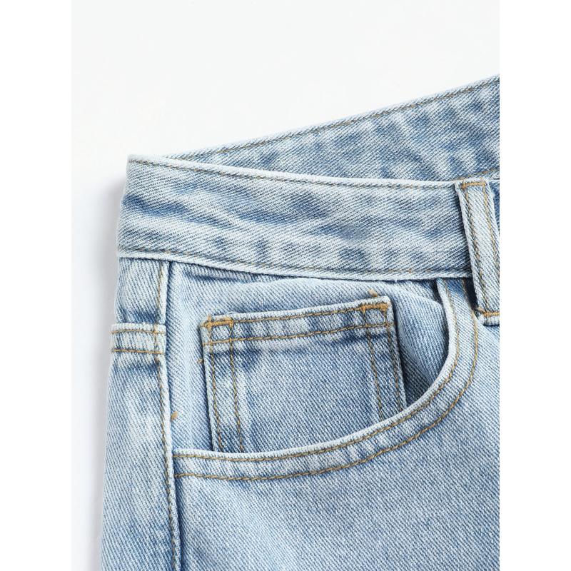 Cider [5 colors, size 0-26] Denim Basic Ripped Jeans