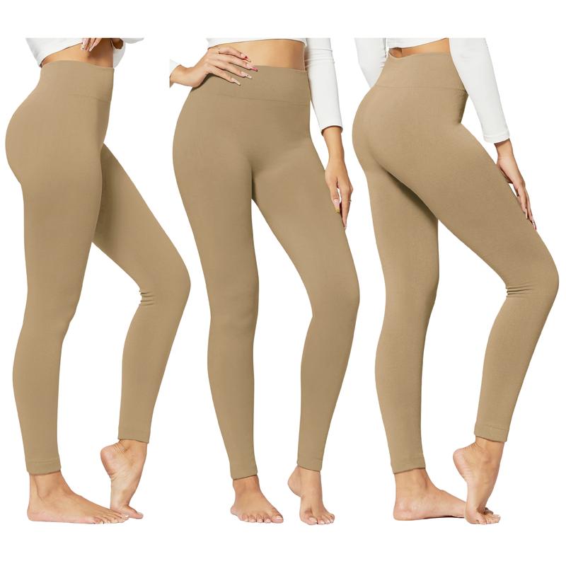 1-Pack Women's High-Waisted Cozy Fleece-Lined Seamless Leggings Soft Womenswear Comfortable Bottom Fit