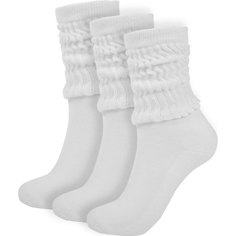 Crew Slouch Socks Women - Retro Scrunch Short Sock - Soft Solid Ankle Socks Size 5-11 Womenswear Fits