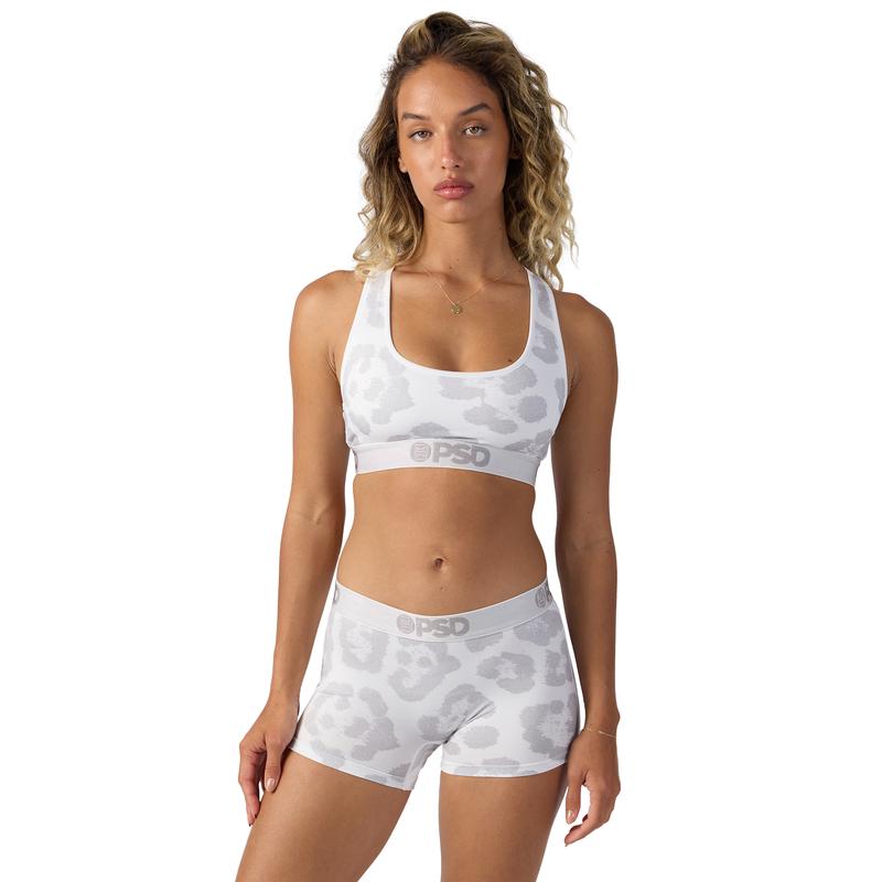 PSD Women's Snow Leopard Boyshort Underwear - Comfortable, Breathable, Ultra-light Fabric