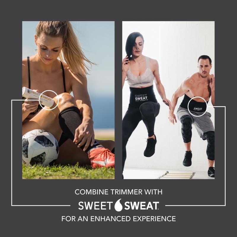 Sweet Sweat Ab Trainer 'Xtra-Coverage' Belt | Premium Waist Trainer with more Torso Coverage for a Better Sweat! (Large) Black