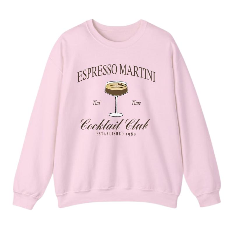 Tini Time Sweatshirt, Espresso Martini Sweatshirt, Retro Cocktail and Social Club Sweatshirt for women