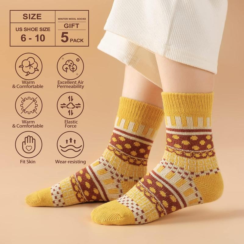 Socks for Women 5 Pairs Winter Socks for Women Cold Weather Thick Cozy Knit Warm Socks for Women Winter Thermal