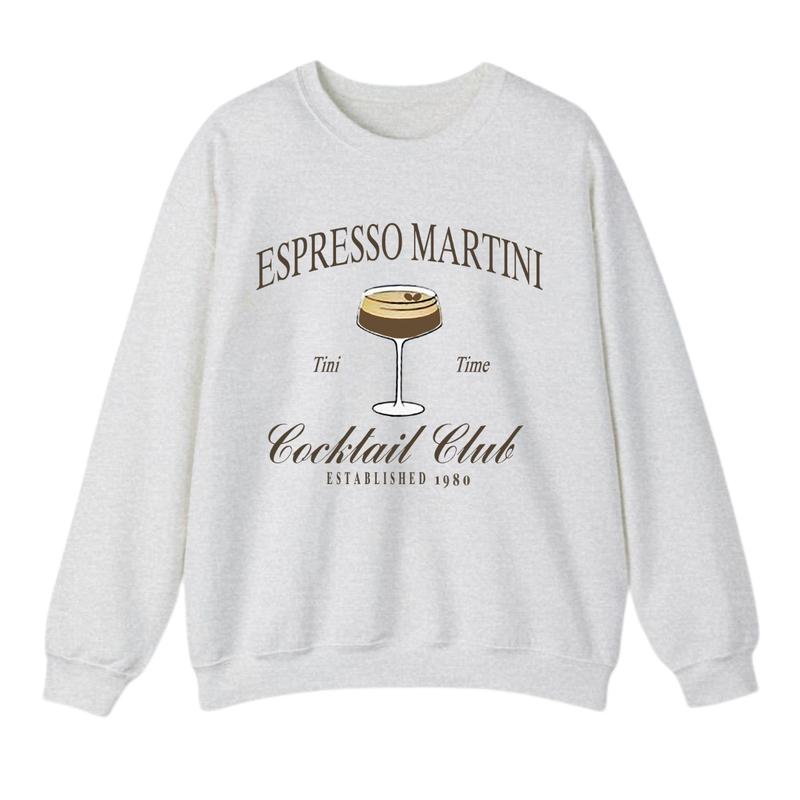 Tini Time Sweatshirt, Espresso Martini Sweatshirt, Retro Cocktail and Social Club Sweatshirt for women