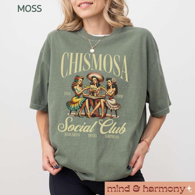 Chismosa Social Club Shirt, Latina Chisme Tee Mexicana Gift Latinx Funny Tshirt Hispanic Trendy Retro Mexican Margarita Cafe