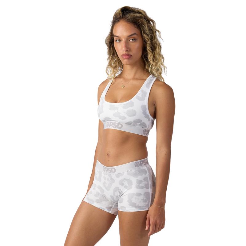 PSD Women's Snow Leopard Boyshort Underwear - Comfortable, Breathable, Ultra-light Fabric