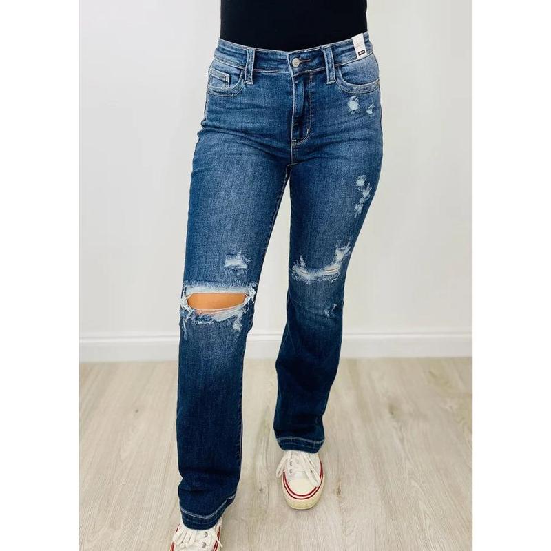 Judy Blue - Dance The Night Away Destroyed Mid Rise Bootcut Jeans (Reg Plus)