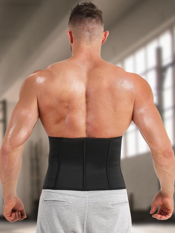 Men's Solid Zipper Waist Trainer, Tummy Control Sauna Sweat Waist Cincher, Waist Trainer for Men, Shaper for Men