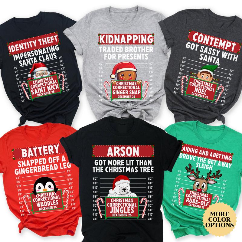 Family Christmas Pajamas, Matching Holiday Pajamas for Family, Christmas PJs, Family Christmas Shirts, Gingerbread North Pole Correctional N4