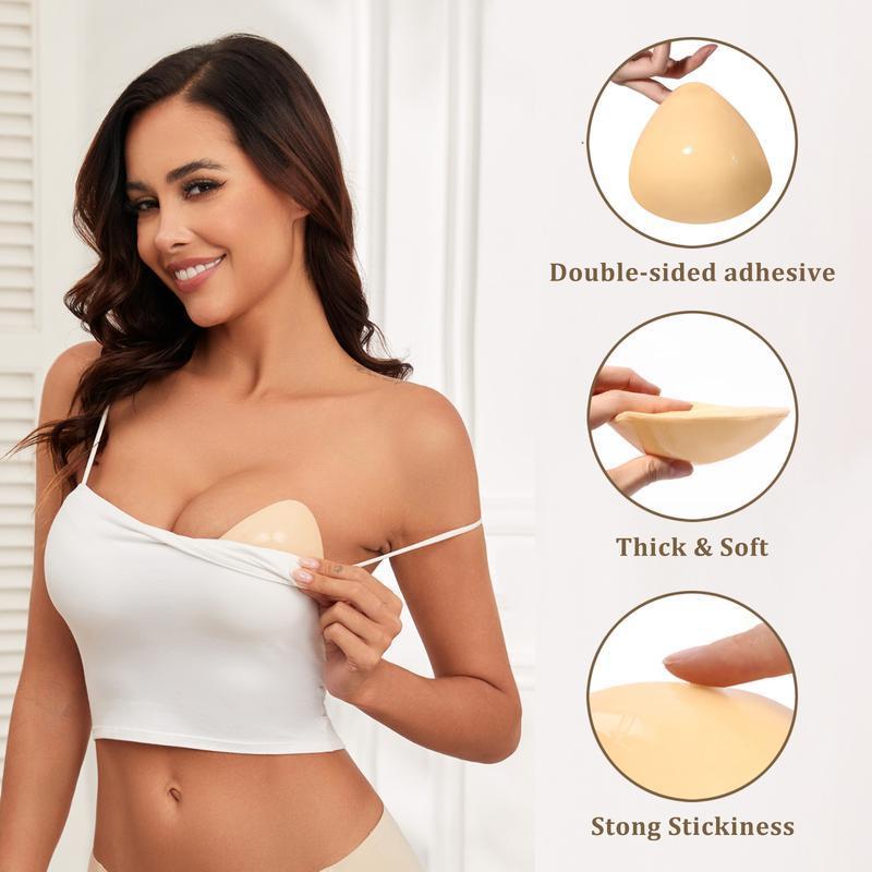 Double-Sided Sticky Bra Inserts Push upBreastEnhancers Pads Reusable Padded UltraLiftInserts Adhesive Bra Pads BikiniWomenswearAccessories Strapless UnderwearLady WomenComfort Bridal Mini Rice