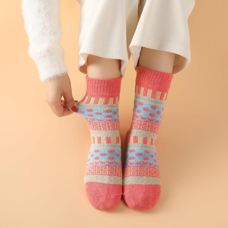 Socks for Women 5 Pairs Winter Socks for Women Cold Weather Thick Cozy Knit Warm Socks for Women Winter Thermal