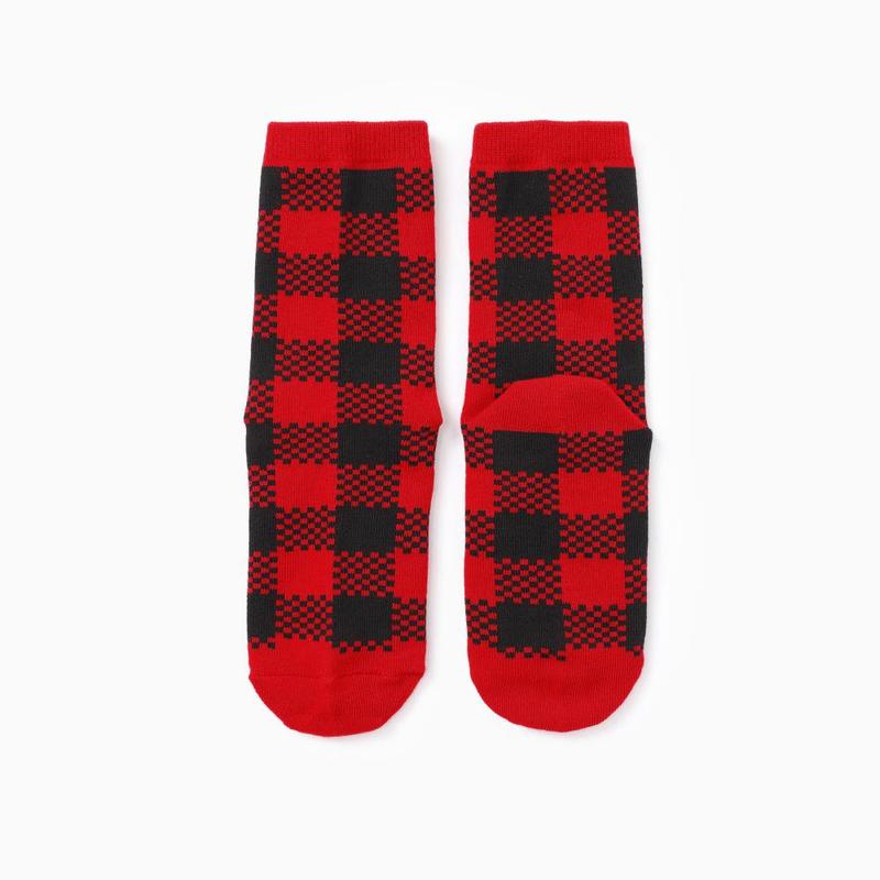 PatPat Christmas Socks Family Matching Classic Red&Black Plaid Socks