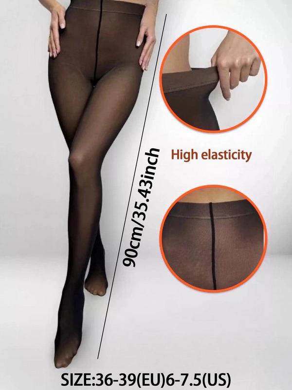 Women's Solid High Stretch Tights, Breathable Comfortable Pantyhose For Daily Wear, Ladies Stockings For All Seasons Womenswear