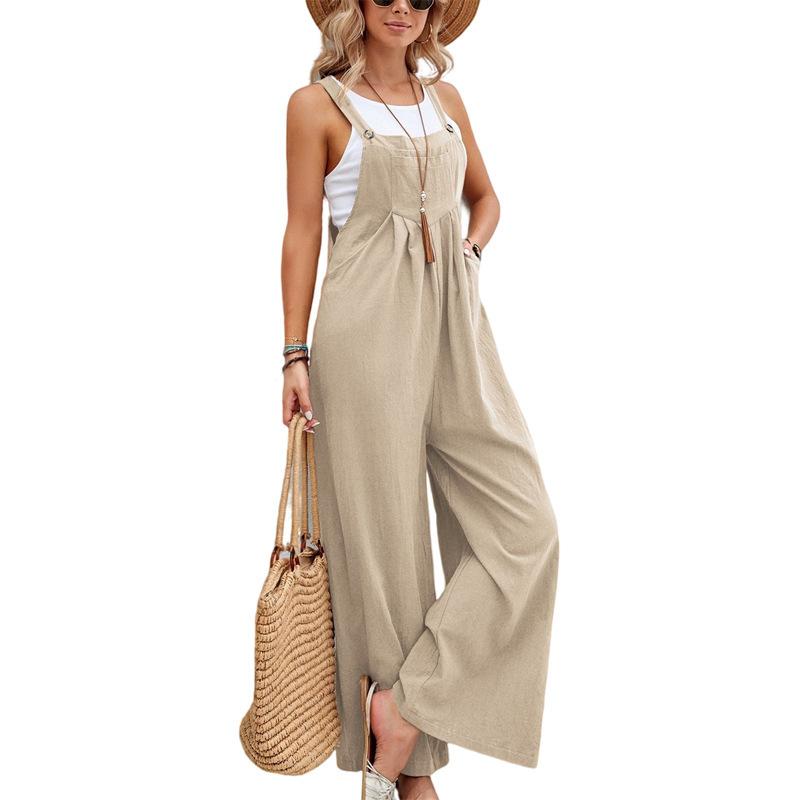 Women's Clothes Hot-Selling Solid Color Casual Suspender Trousers Womenswear Overalls