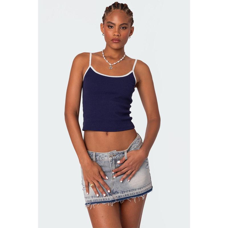 Franky Ribbed Contrast Tank Top