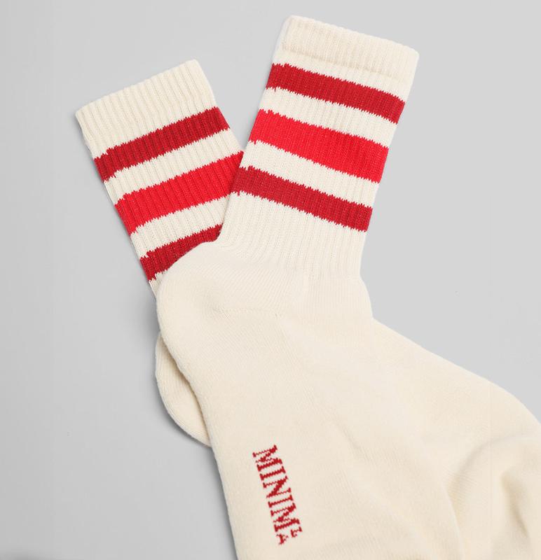 MinimLA Vintage Stripe Sock Cherry