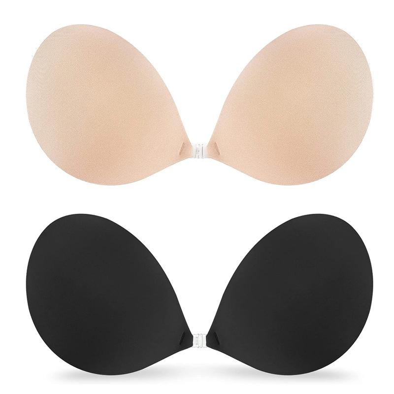 KISWON Adhesive Bra Invisible Sticky Strapless Push up Backless Reusable Silicone Covering Nipple Bras