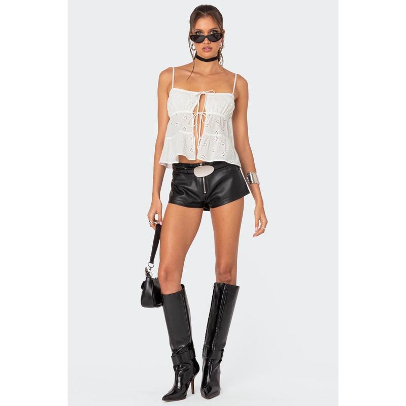 Zippy Faux Leather Micro Shorts