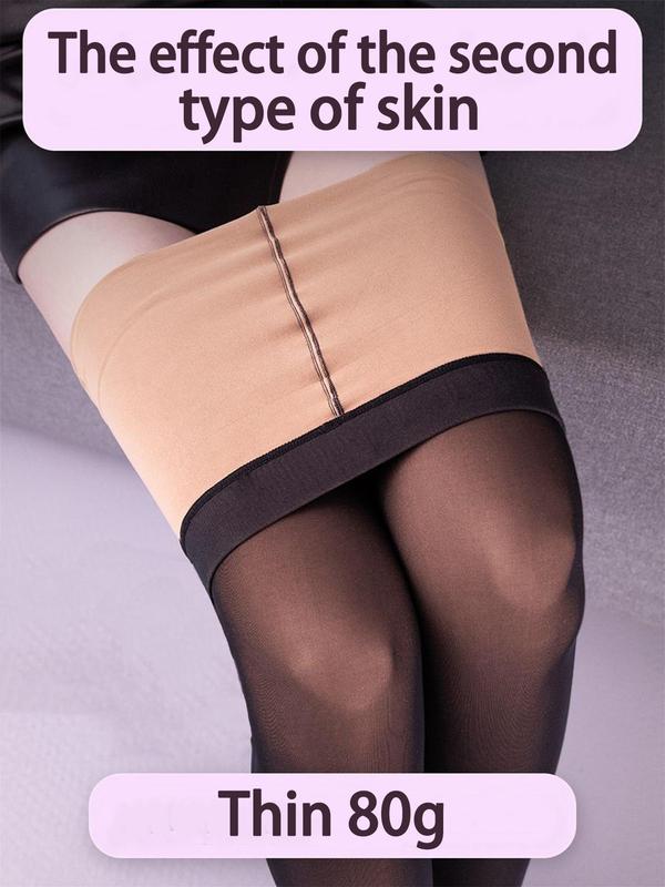 Women's Solid High Stretch Tights, Breathable Comfortable Pantyhose For Daily Wear, Ladies Stockings For All Seasons Womenswear