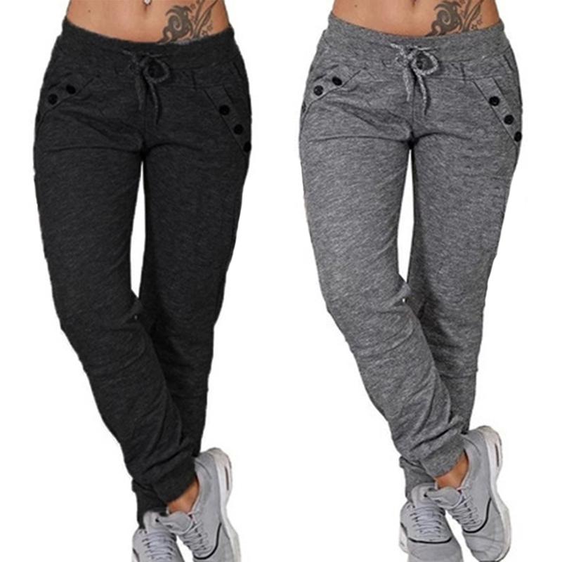 Women's Fashion Casual Trousers Elastic Waist Sweat Pants with Pocket Sports Running Pants,Sweatpants Workout Jogger Pants Comfort Fit Athletic