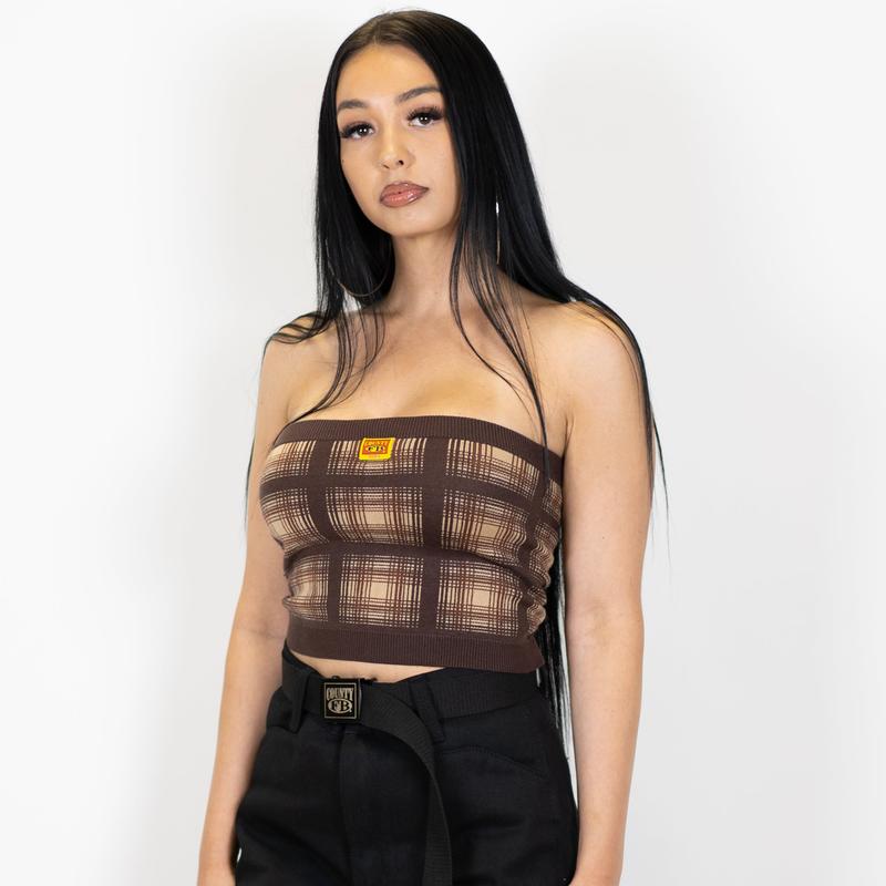 FB County Flannel Tube Top