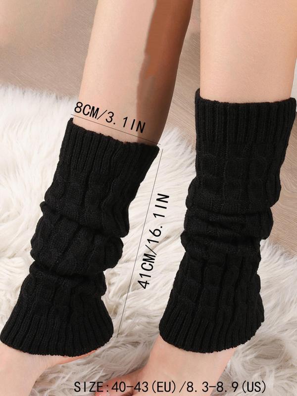 Women's Plain Textured Leg Warmers, Solid Comfy Leg Warmers, Casual Cozy Socks for Daily Wear