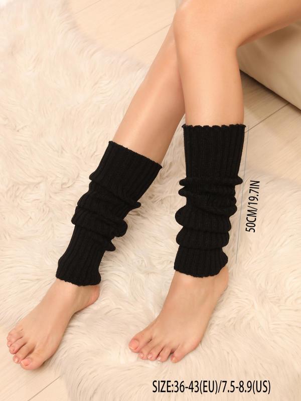 Women's Solid Leg Warmers, Fashionable Cozy Warm Socks for Fall & Winter, Women's Socks for Daily Wear