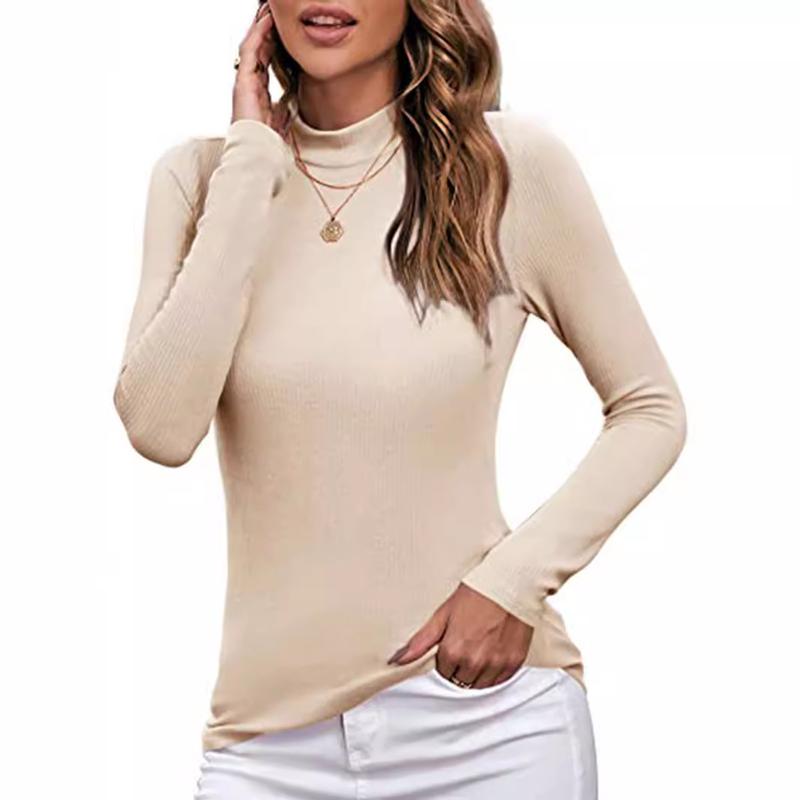 Fashion Queen Women's Autumn Turtleneck 2024 Long Sleeve Shirt Base Layered Slim Fit Soft Thermal Underwear Top Womenswear Comfort