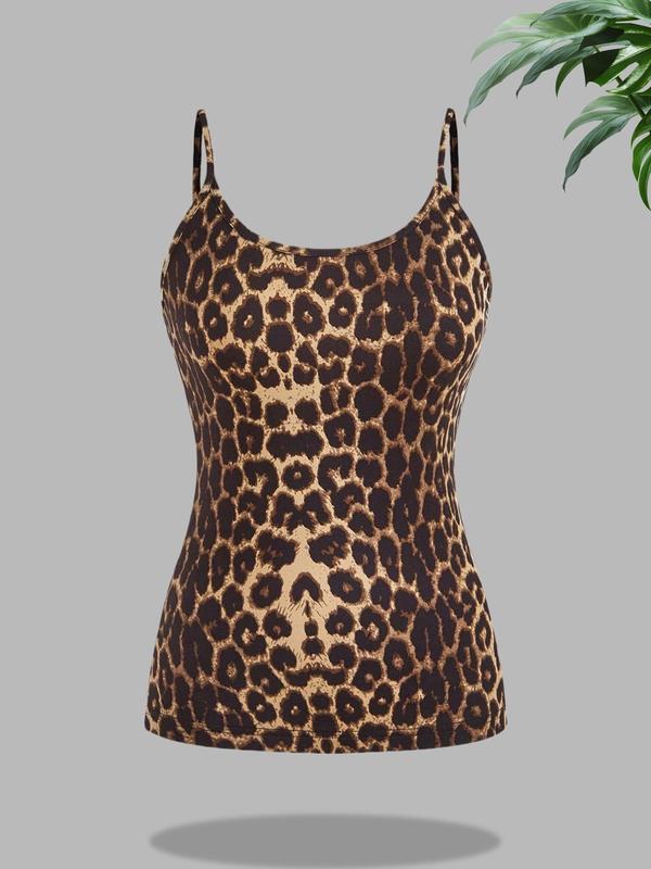 Women's Plain All Over Print Cami Top, Casual Sleeveless Spaghetti Strap Top for Summer, Ladies Clothes for Daily Wear