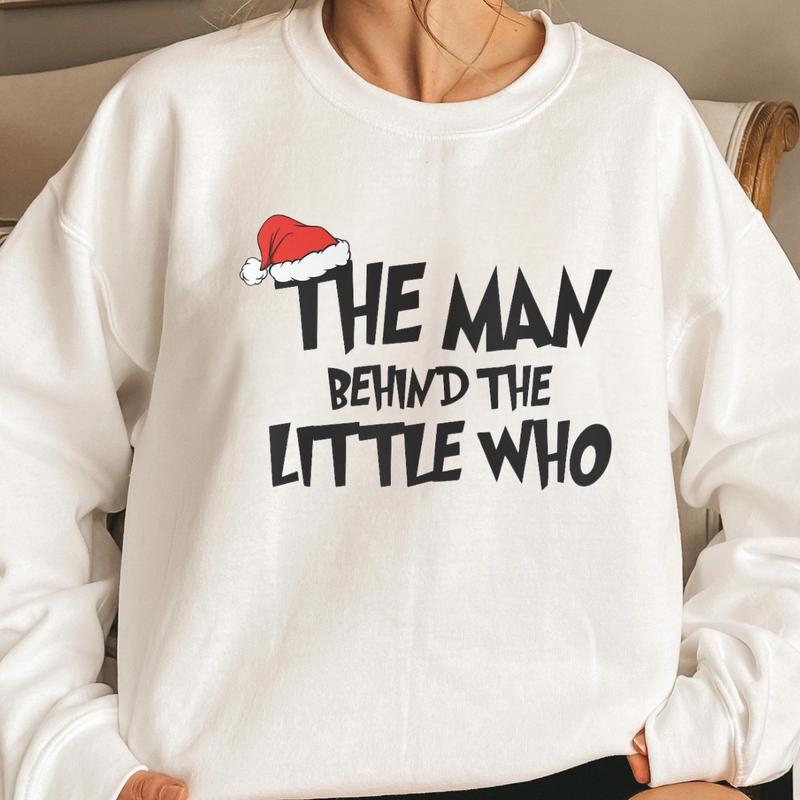 A Little Who Is Due Matching Couple Crewneck Sweatshirt, Christmas Pregnancy Sweatshirt, Gender Reveal Outfit Gift Tops Womenswear Clothing