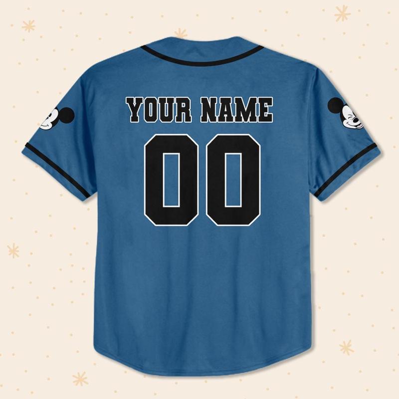 DISNEY MICKEY & CO. Personalize Walt Disney Navy Custom Youth Baseball Family Team Jersey Disney Cute Birthday Gift