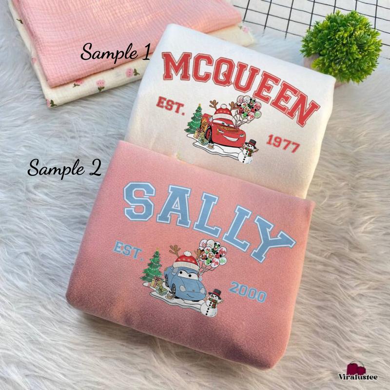 Mcqueen noel and Sally noel Sweatshirt, Cars Mcqueen x Sally , Couple SweatShirt, Trending Crewneck, Couple T-Shirt, Valentines Shirt