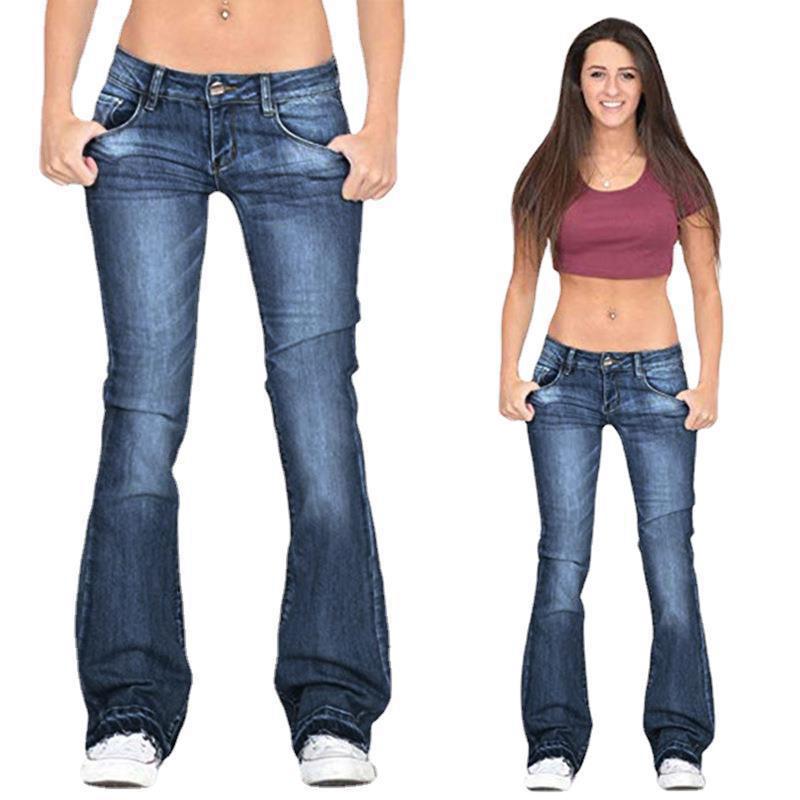 2024 Sexy Bootcut Jeans For Women,Blue Jeans For Women,Flared Jeans（Black,Blue)