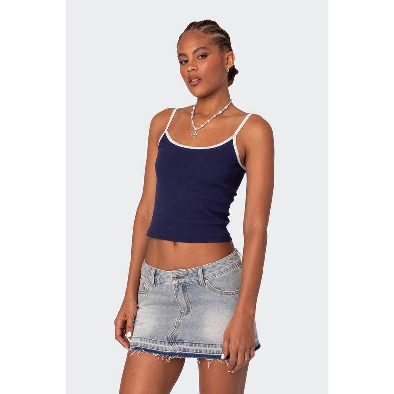 Franky Ribbed Contrast Tank Top