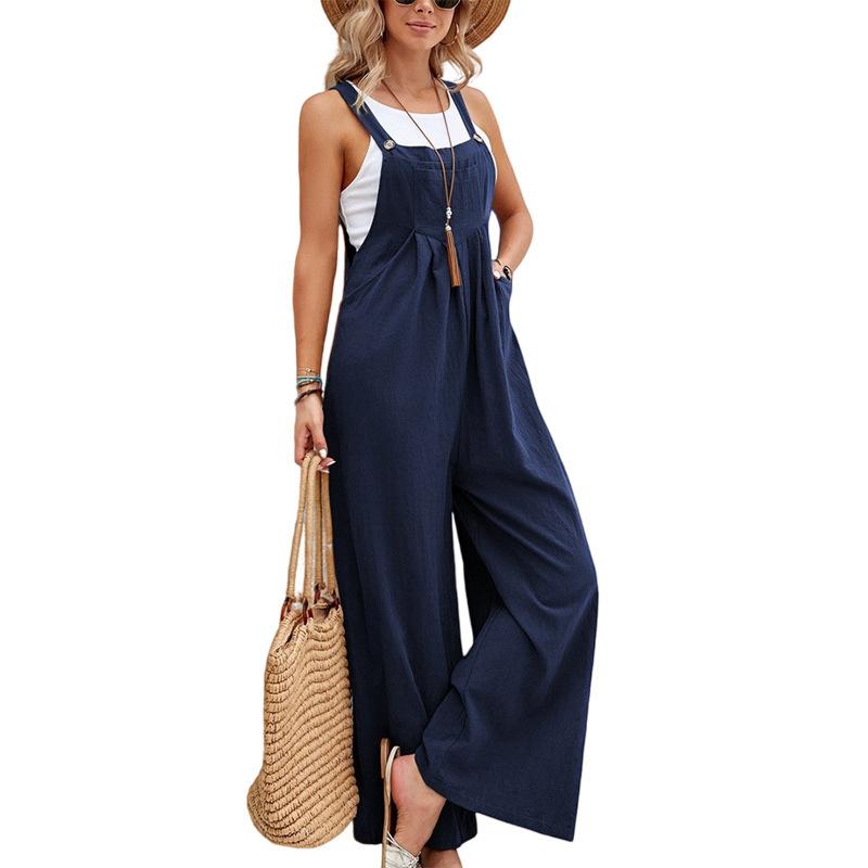 Women's Clothes Hot-Selling Solid Color Casual Suspender Trousers Womenswear Overalls