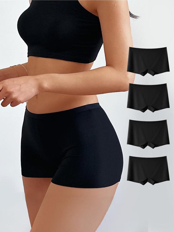 Women's Solid Color Boyshorts, Minimalist Seamless Safety Shorts, Underwear for All Seasons, Back To School Gifts, Panties for Women, Underwear for Women, Summer Clothing 2024