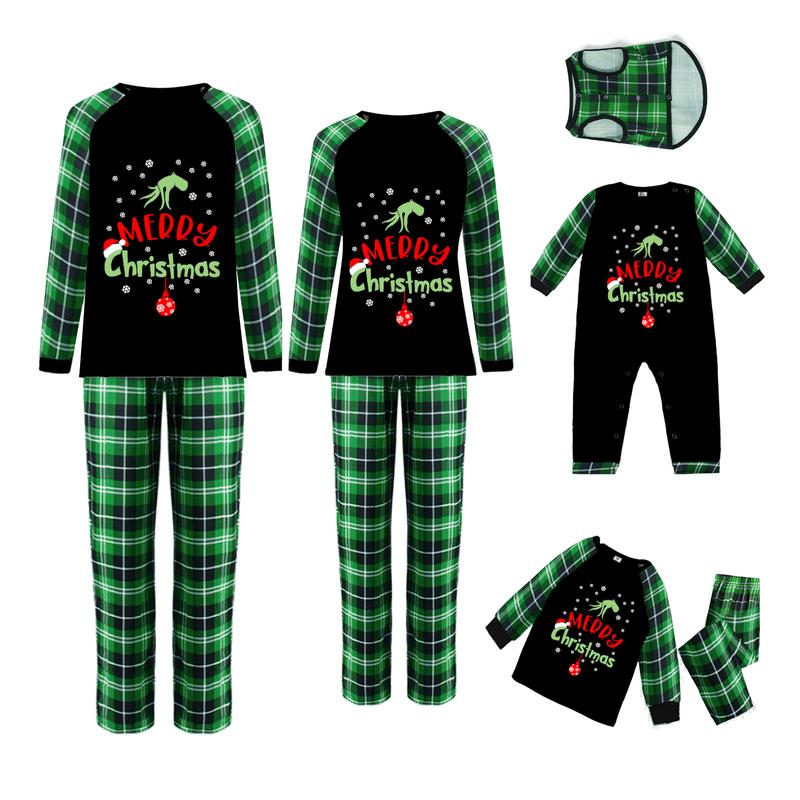 Christmas Pajamas for Family Long Sleeve Snowflake Cartoon Print Tops + Trousers Set Holiday Sleepwear Clothing Womenswear