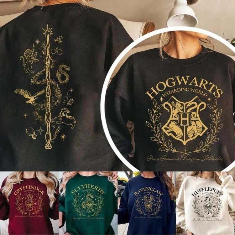 Hogwarts Vintage Shirt, Potter Sweatshirt , Hogwarts House Shirt, Wizard Houses Hoodie, Bookish Fantasy Lovers Gift, Unisex Graphic Wizard Shirt For Women, For Men