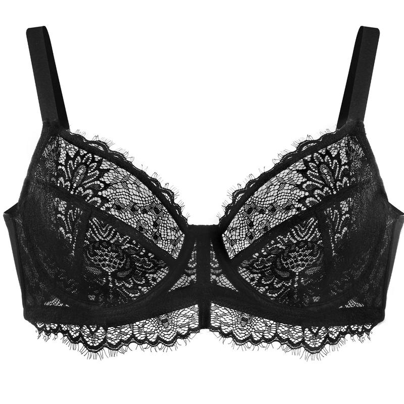 Live Only HSIA Sunflower Floral Lace Unlined Unpadded Breathable Comfort Women Plus Size Underwire Bra