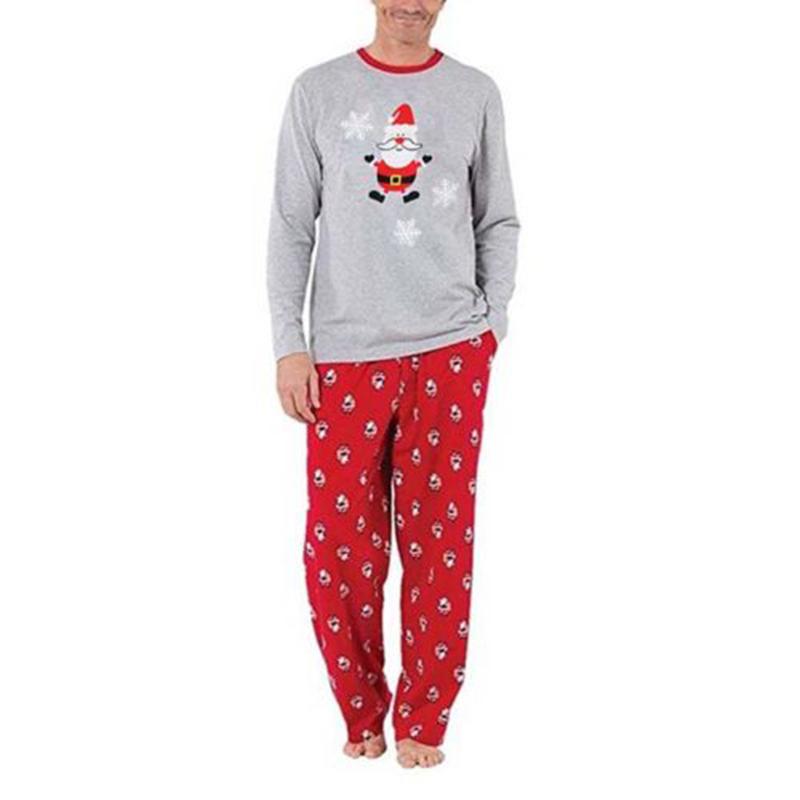 Xmas Matching Family 2PCS Pajamas Set, Santa Claus Family Sleepwear Collection Christmas Sleepwear Nightwear Long Pajamas Set