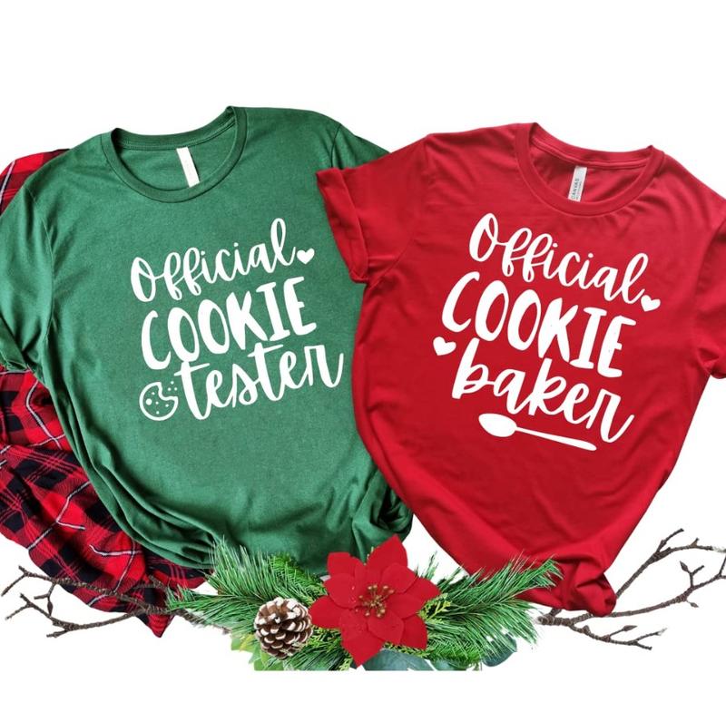 Cookie Baker And Tester His And Her Christmas Shirts, Funny Christmas Couple Pajamas Matching Top, Christmas Shirts For Boyfriend, Girlfriend, Husband And Wife, Christmas Gift Couples