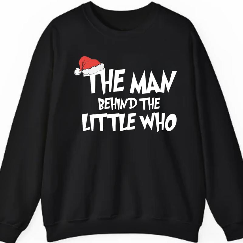 A Little Who Is Due Matching Couple Crewneck Sweatshirt, Christmas Pregnancy Sweatshirt, Gender Reveal Outfit Gift Tops Womenswear Clothing