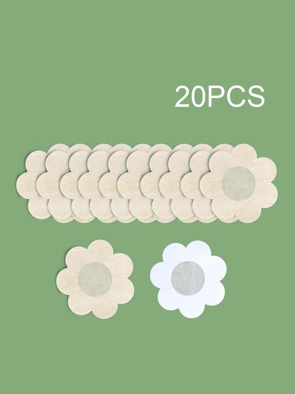 Women's 20pcs Floral & Round Shaped Disposable Non-Woven Nipple Cover, Breathable Invisible Nipple Breast Stickers for Daily Wear, Women's Lingerie Accessories for All Seasons