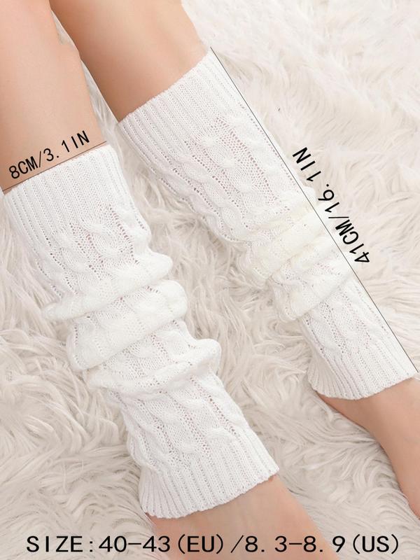 Women's Plain Textured Leg Warmers, Solid Comfy Leg Warmers, Casual Cozy Socks for Daily Wear