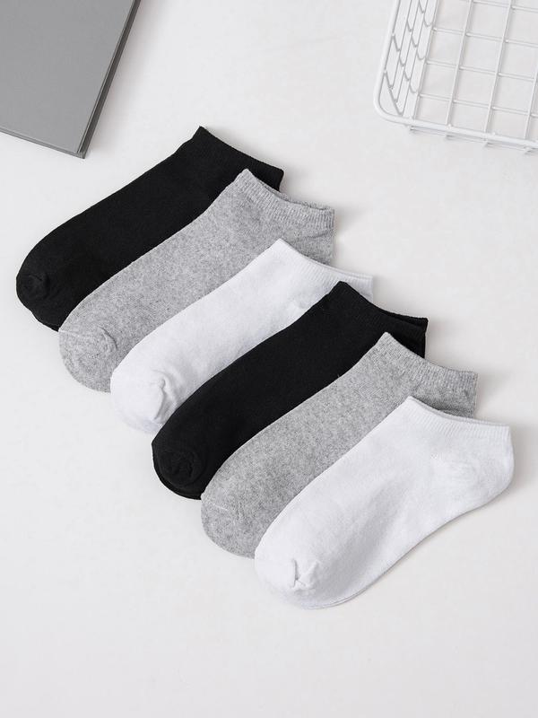 Summer 2024 Women's 6 Pairs Plain Ankle Socks, Multi-pack Fashion Casual Breathable Low Cut Socks For Summer Daily Wear, Women's Socks & Hosiery