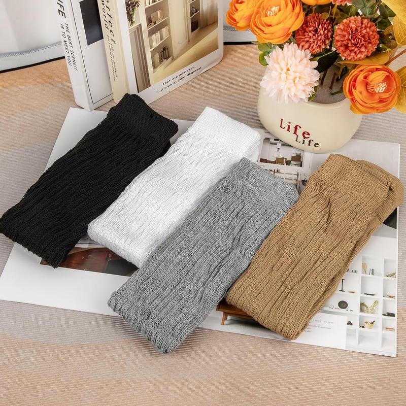 4 Pairs Women Slouch Socks Soft Knee High Scrunch Slouchy Socks Knit Tube Extra Long Socks for Women