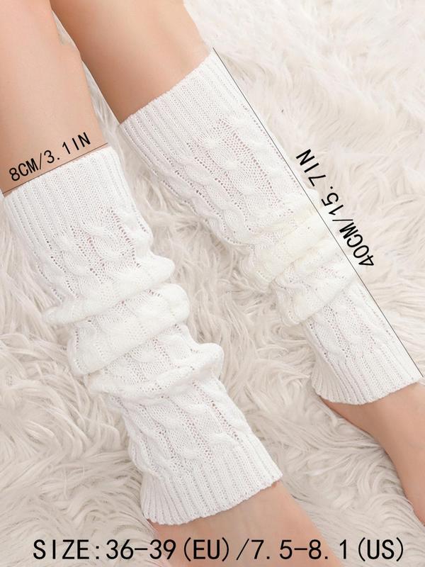 Women's Plain Textured Leg Warmers, Solid Comfy Leg Warmers, Casual Cozy Socks for Daily Wear