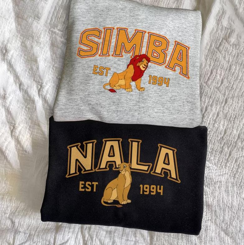 Couple Simba and Nala Sweatshirt, Lion King Sweatshirts, Trending Crewneck, Couple Sweatshirt, Gift For Friends, Father's Day Sweatshirts